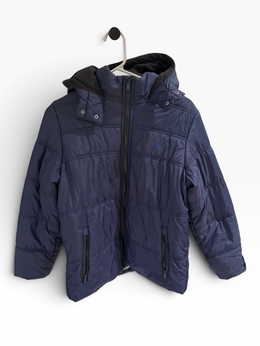 Calvin Klein Kids Navy Hooded Puffer Jacket